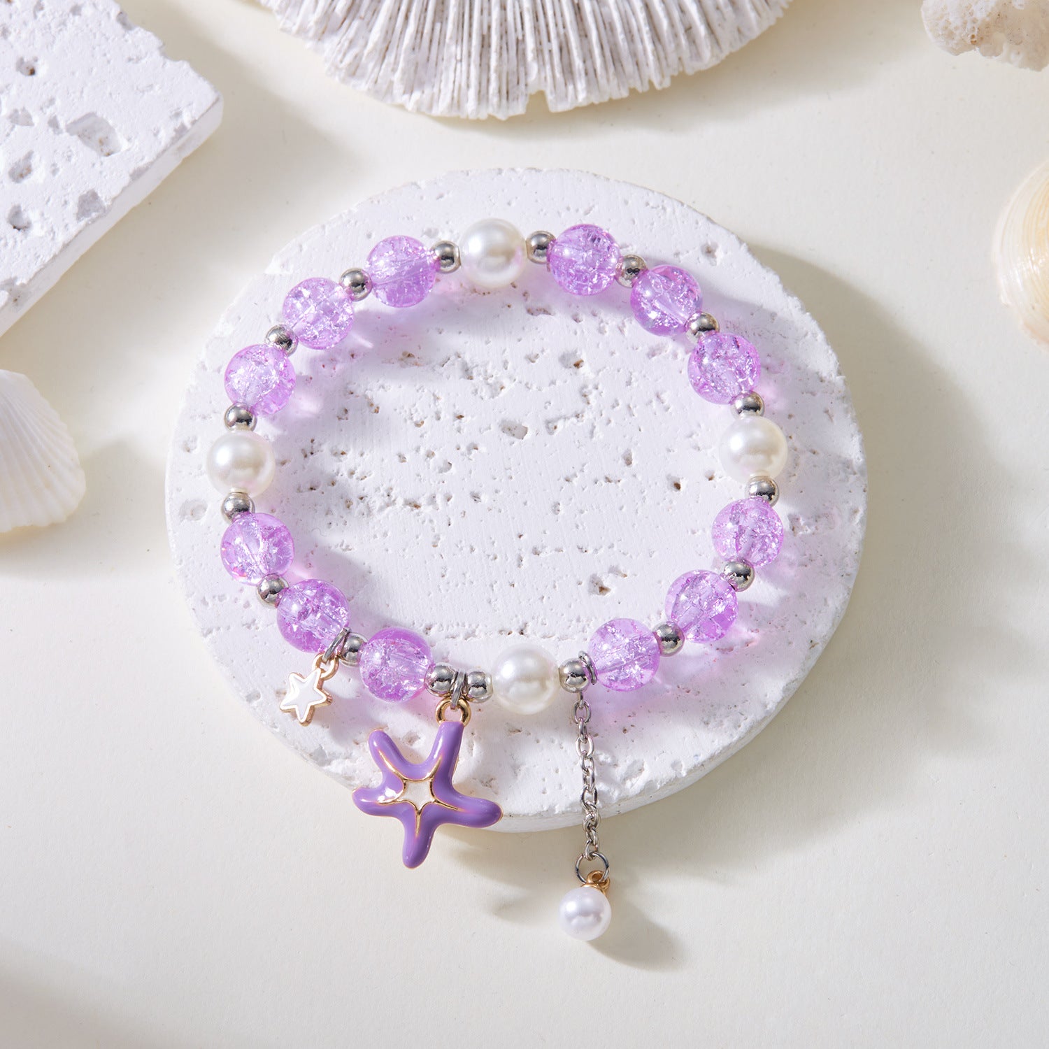 Wholesale Oil Drop Shell Pearl Beaded Bell Braided Rope Bracelet